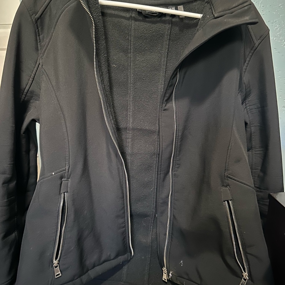 bebe Black Utility Jacket with Zipper Details
